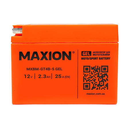 Мото акумулятор MAXION 24MXBM-GT4B-5 GEL (12V, 2,3Ah, 25A, -/+)