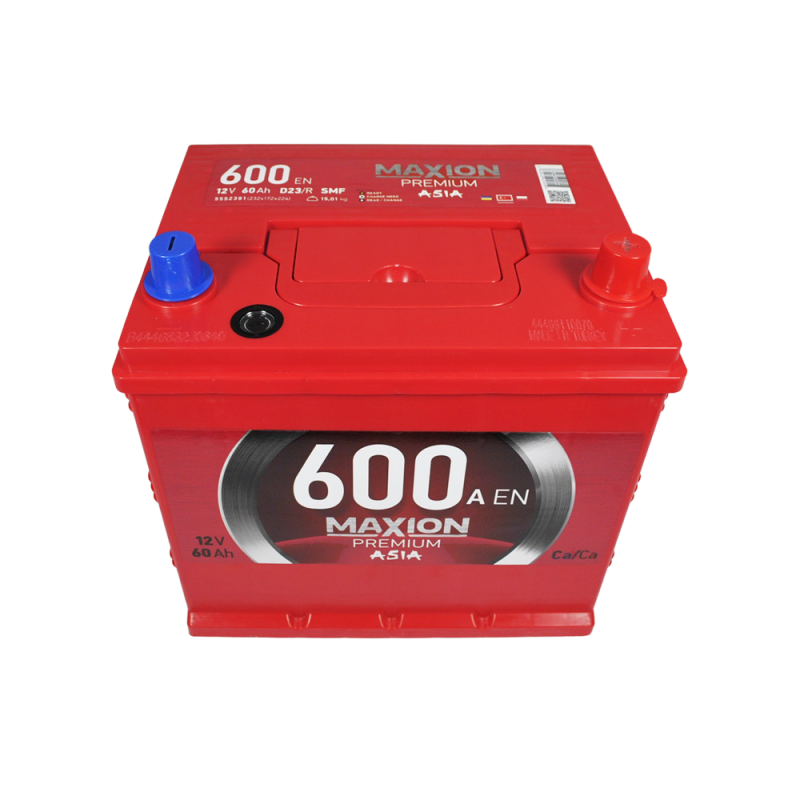 Автомобільний акумулятор MAXION Premium Asia 60Аh 600A R+ (D23)