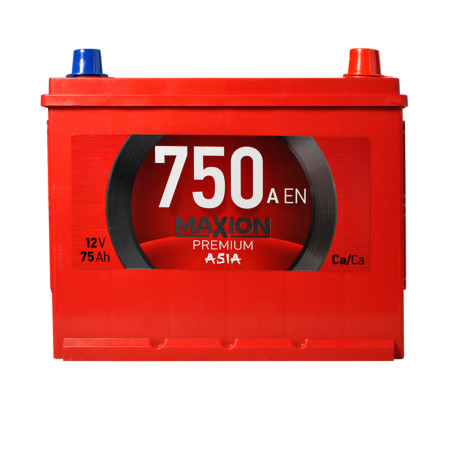 Автомобільний акумулятор MAXION Premium Asia  75Ah 750A R+ (N50)