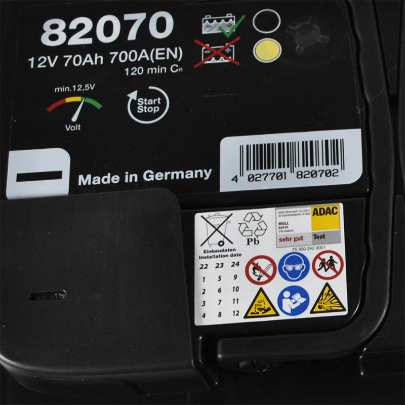 Автомобільний акумулятор MOLL EFB 70Ah 700A R+ (L3)