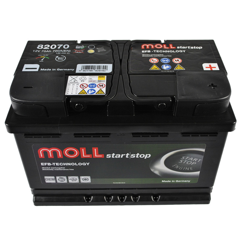 Автомобільний акумулятор MOLL EFB 70Ah 700A R+ (L3)