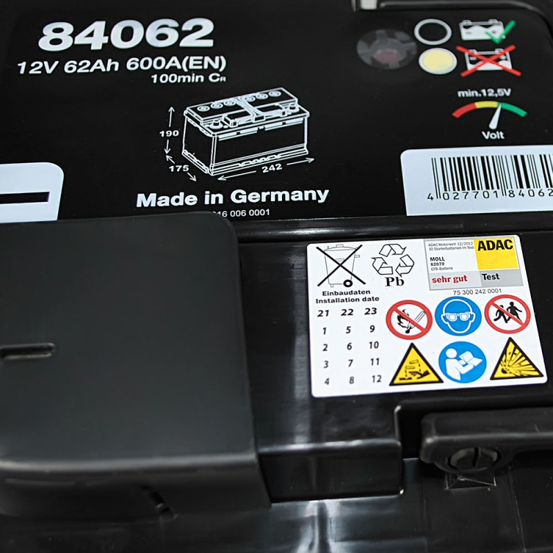 Автомобільний акумулятор MOLL X-Tra Charge 62Ah 600A R+ (L2)