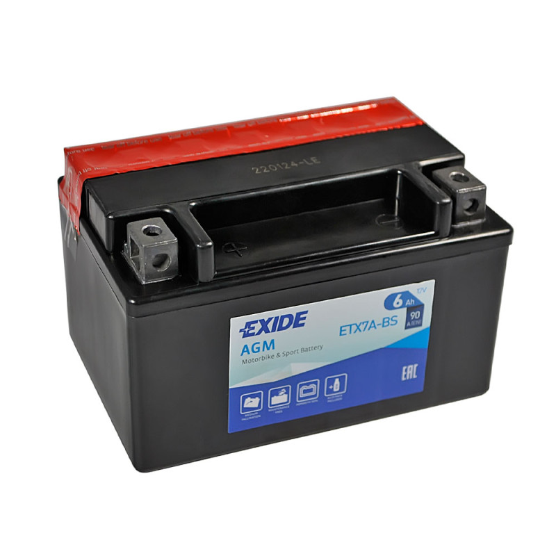 Мото акумулятор AGM ETX 7A-BS EXIDE (12V, 6A)