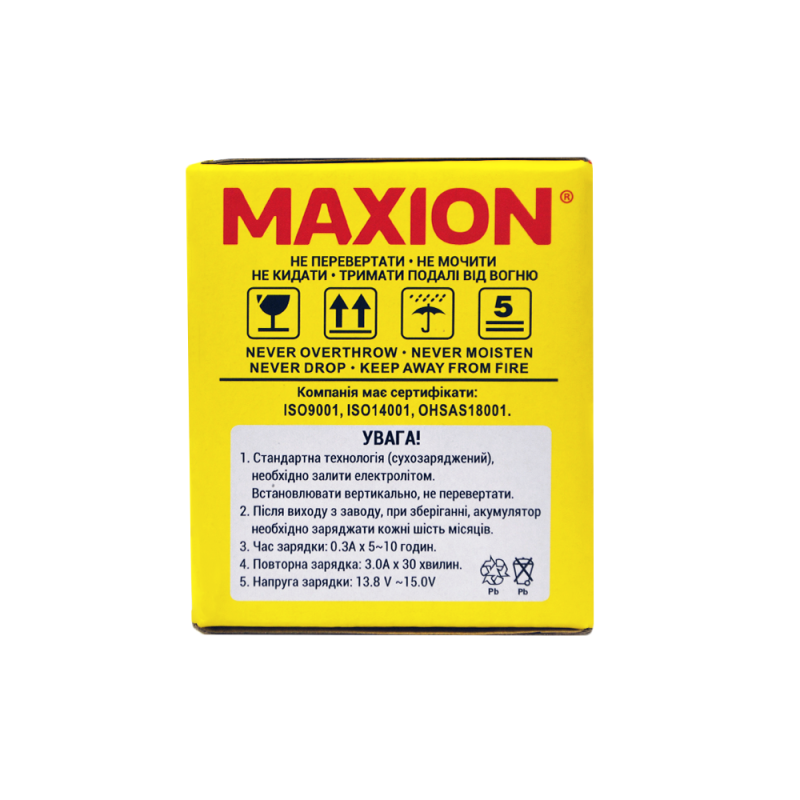 Мото акумулятор MAXION MXBM-YTX4L-BS (12V, 4Ah, 50A, -/+)