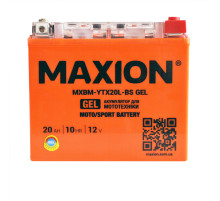 Мото акумулятор MAXION MXBM-YTX20L-BS GEL (12V, 20Ah, 240A, -/+)