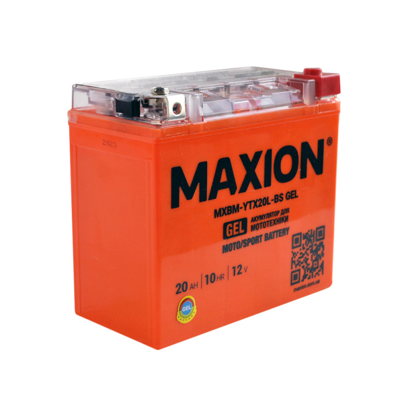 Мото акумулятор MAXION MXBM-YTX20L-BS GEL (12V, 20Ah, 240A, -/+)
