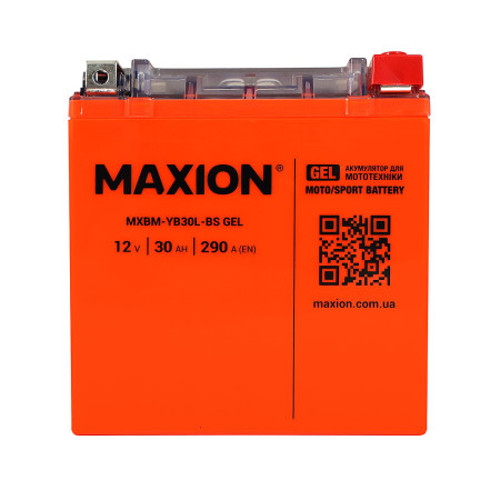 Мото акумулятор MAXION 24MXBM-YB30L-BS GEL (12V, 30Ah, 200A, -/+)