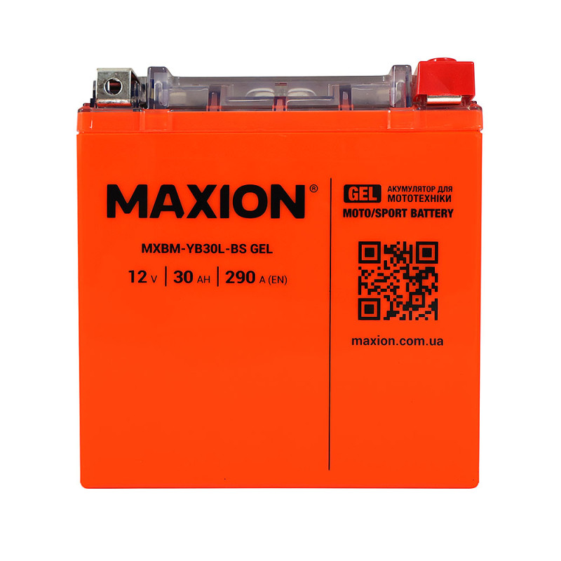Мото акумулятор MAXION 24MXBM-YB30L-BS GEL (12V, 30Ah, 200A, -/+)