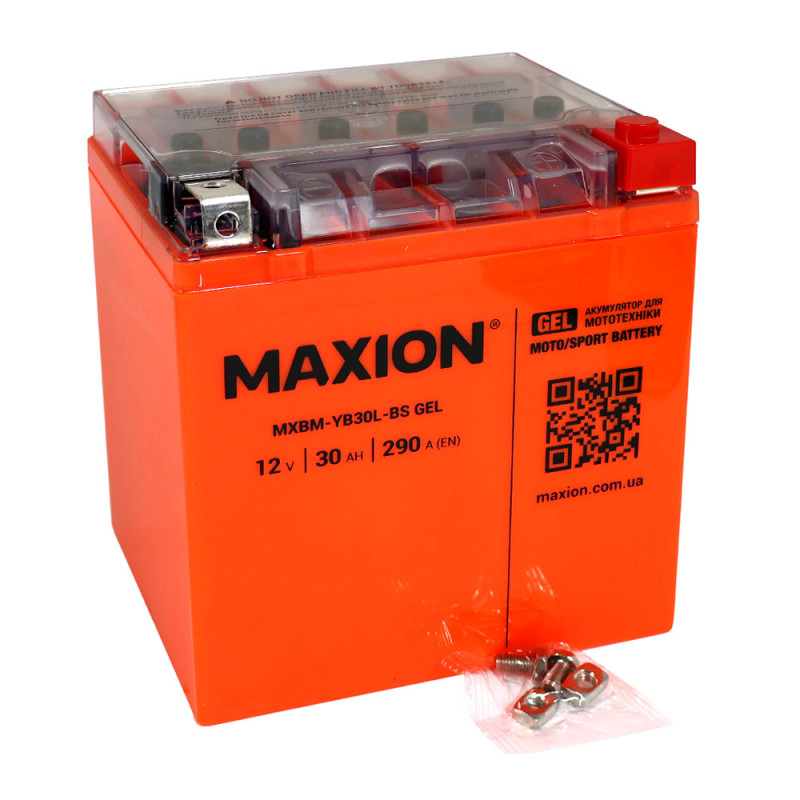 Мото акумулятор MAXION 24MXBM-YB30L-BS GEL (12V, 30Ah, 200A, -/+)