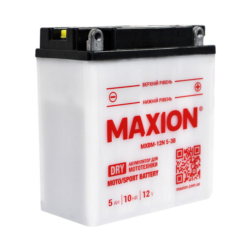 Мото акумулятор MAXION 12V 5A R+ (правий +) 12N 5-3B