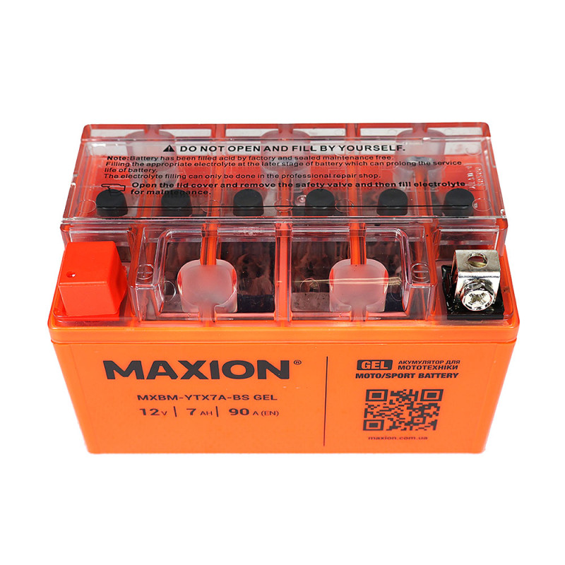 Мото акумулятор MAXION MXBM-YTX7A-BS DS GEL (12V, 7Ah, 90A, +/-)