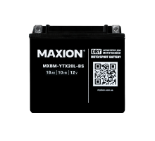 Мото акумулятор MAXION YTX20L-BS (12V, 18Ah, 260A, -/+)