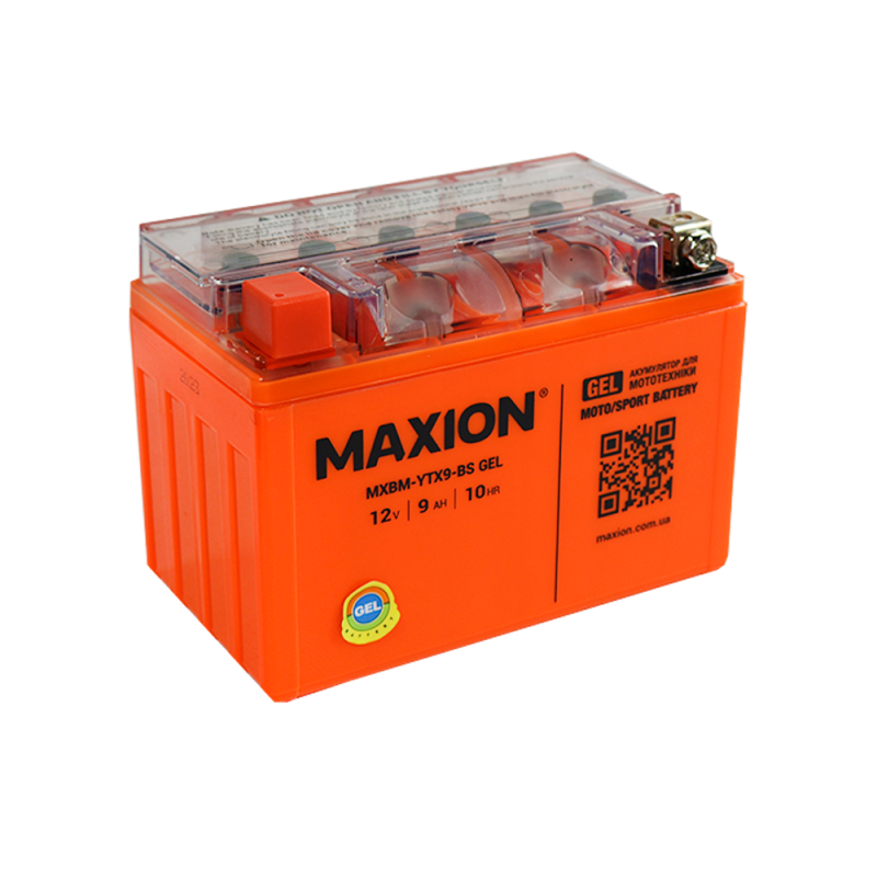 Мото акумулятор MAXION MXBM-YTX9-BS GEL (12V, 9Ah, 120A, +/-)