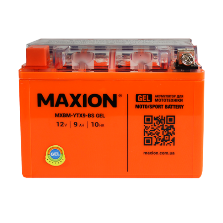 Мото акумулятор MAXION MXBM-YTX9-BS GEL (12V, 9Ah, 120A, +/-)