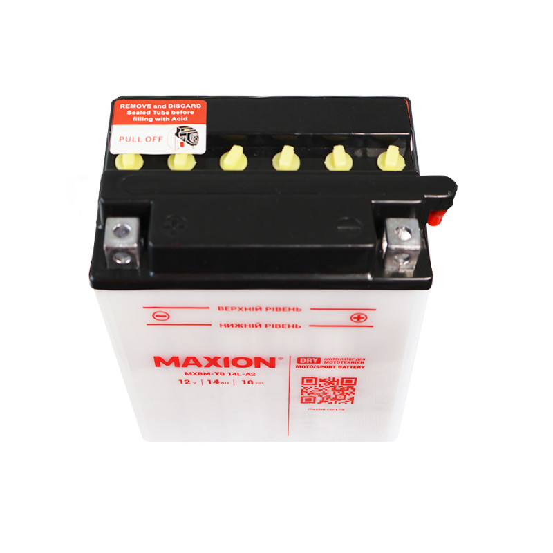 Мото акумулятор MAXION MXBM-YB14L-A1 (12V, 14Ah, 185A, -/+)
