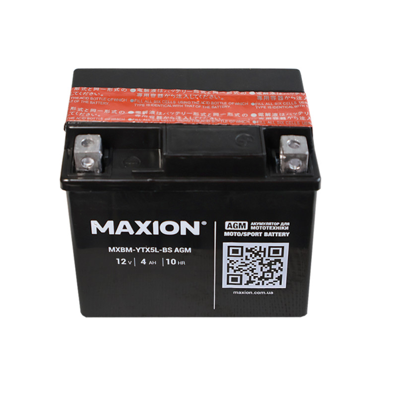 Мото акумулятор MAXION MXBM-YTX5L-BS (12V, 5Ah, 70A, -/+)