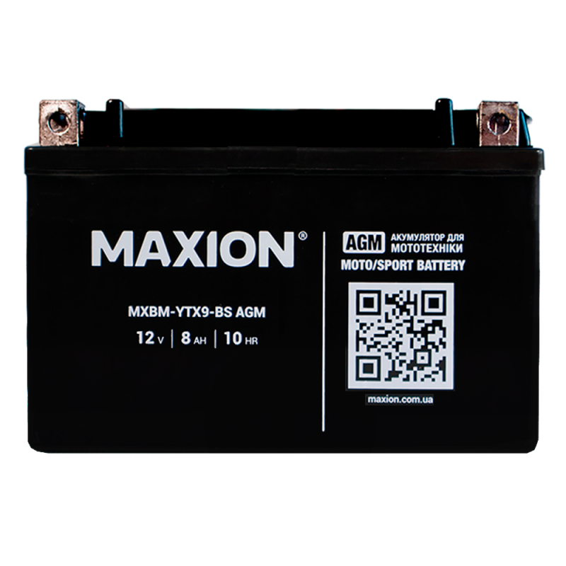 Мото акумулятор MAXION MXBM-YTX9-BS (12V, 9Ah, 120A, +/-)