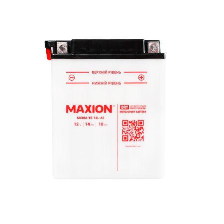 Мото акумулятор MAXION MXBM-YB14L-A2 (12V, 14Ah, 185A, -/+)