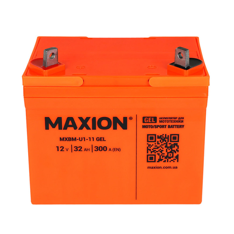 Мото акумулятор MAXION MXBM-U1-11 GEL (12V, 32Ah, 300A, +/-)