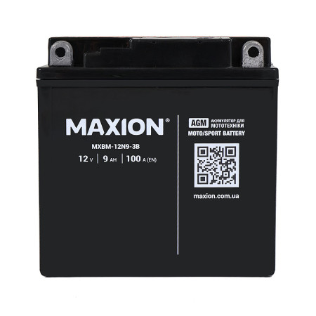 Мото акумулятор MAXION MXBM-12N9-3B (12V, 9Ah, 100A, +/-)