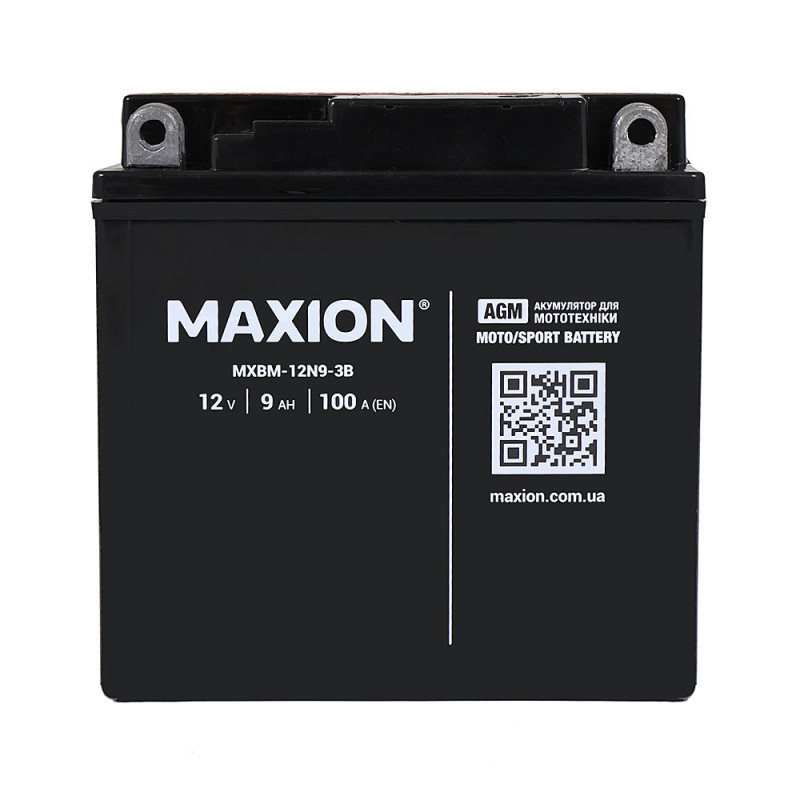 Мото акумулятор MAXION MXBM-12N9-3B (12V, 9Ah, 100A, +/-)