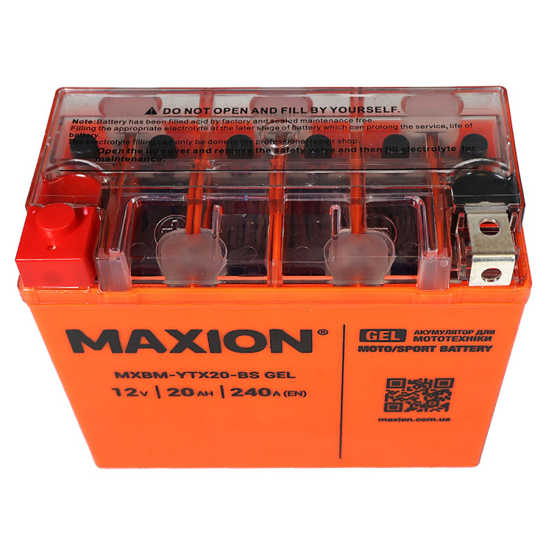 Мото акумулятор MAXION 24MXBM-YTX20-BS GEL (12V, 20Ah, 240A, +/-)