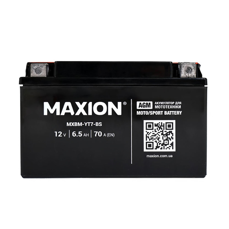 Мото акумулятор MAXION MXBM-YT7-BS (12V, 6,5Ah, 70A, +/-)