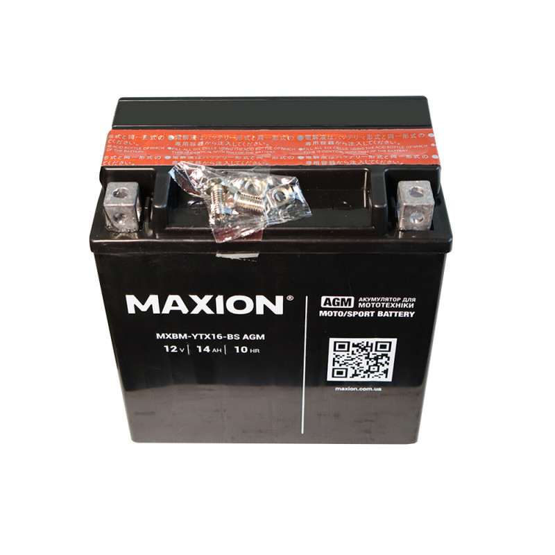 Мото акумулятор MAXION MXBM-YTX16-BS (12V, 14Ah, 180A, +/-)