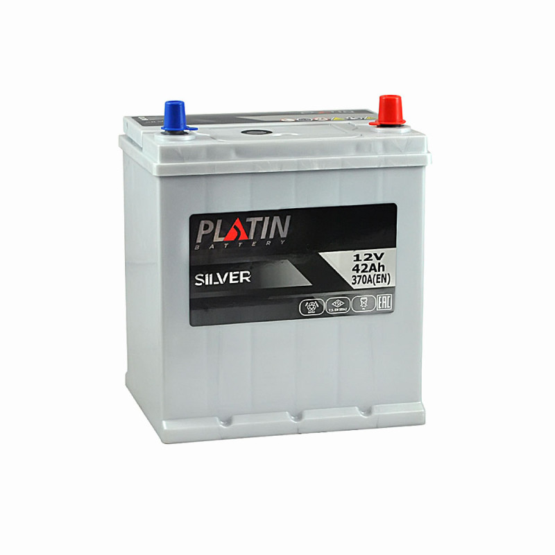 Автомобільний акумулятор PLATIN Silver Asia SMF 42Ah 370A R+ (NS40) т.к. н.к