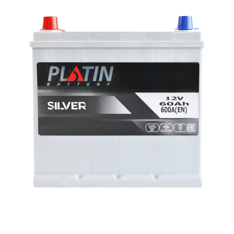 Автомобільний акумулятор PLATIN Silver Asia SMF 60Ah 600A L+ (D23) н.к.