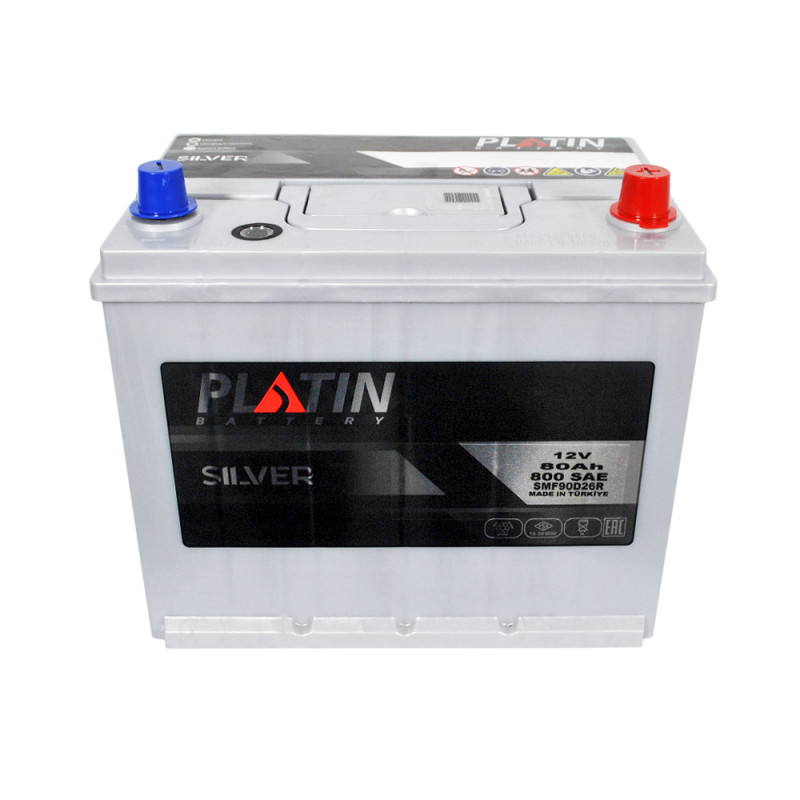 Автомобільний акумулятор PLATIN Silver Asia SMF 80Ah 800A R+ (N50) н.к.