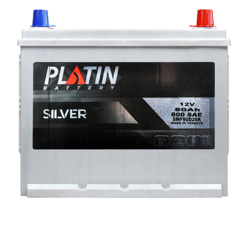 Автомобільний акумулятор PLATIN Silver Asia SMF 80Ah 800A R+ (N50) н.к.