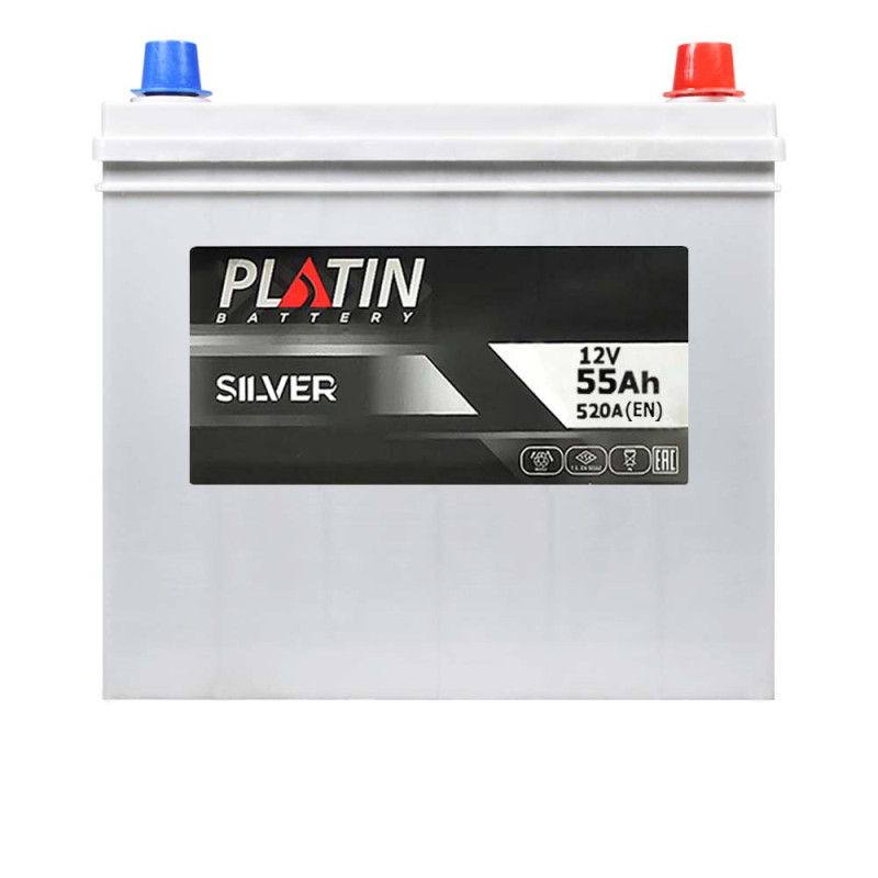 Автомобільний акумулятор PLATIN Silver Asia SMF 55Ah 520A R+ (NS60) толст.кл.