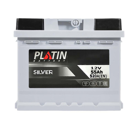 Автомобільний акумулятор PLATIN Silver MF  55Ah 520A R+ (h=175)