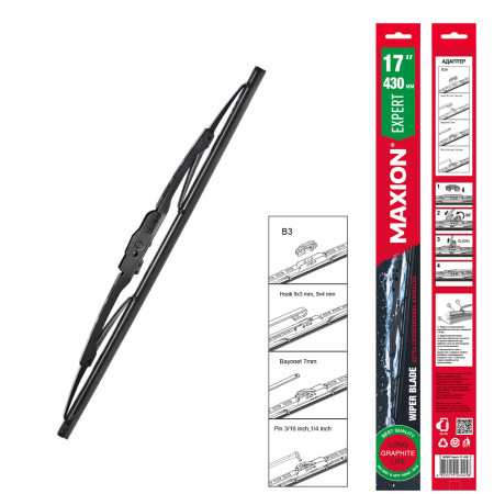 Щітка склоочисника каркасна MAXION Expert 17”/ 430мм з адаптером