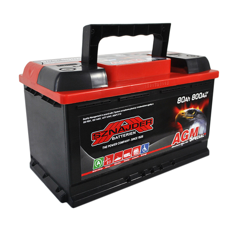 Автомобільний акумулятор SZNAJDER AGM 80Ah 800A R+ (L4) (580 02)