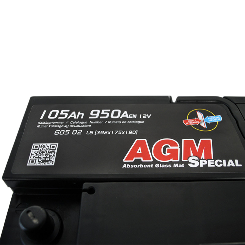 Автомобільний акумулятор SZNAJDER AGM 105Ah 950A R+ (L6) (605 02)