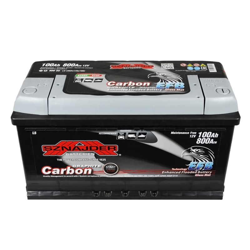 Автомобільний акумулятор SZNAJDER Carbon Start Stop EFB 100Ah 800A R+ (L5) (600 05)