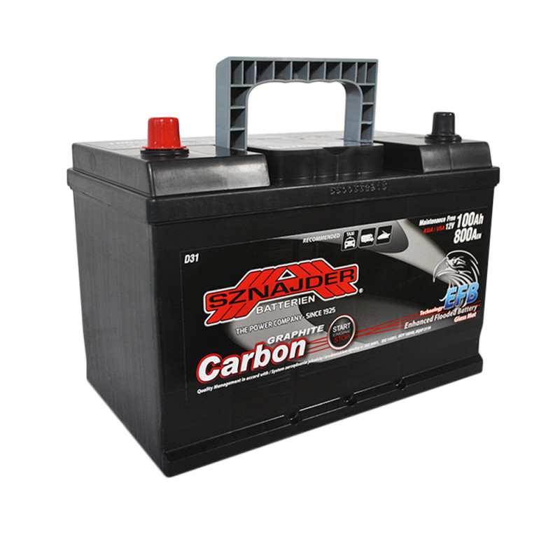 Автомобільний акумулятор SZNAJDER Carbon Start Stop EFB Asia 100Аh 800А L+ (D31) (600 47)