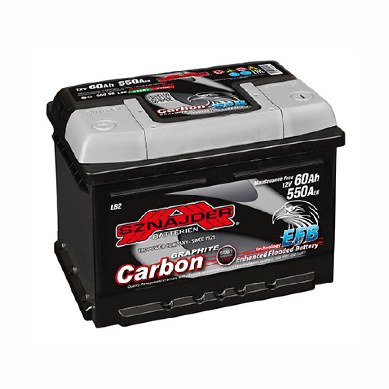 Автомобільний акумулятор SZNAJDER Carbon Start Stop EFB 60Аh 550А R+ (LB2) (560 08)