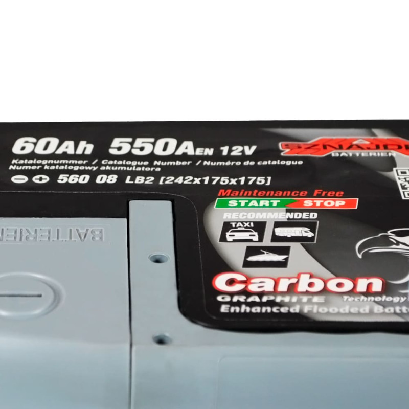 Автомобільний акумулятор SZNAJDER Carbon Start Stop EFB 60Аh 550А R+ (LB2) (560 08)