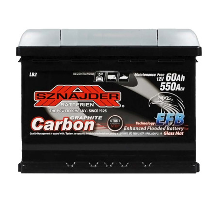 Автомобільний акумулятор SZNAJDER Carbon Start Stop EFB 60Аh 550А R+ (LB2) (560 08)