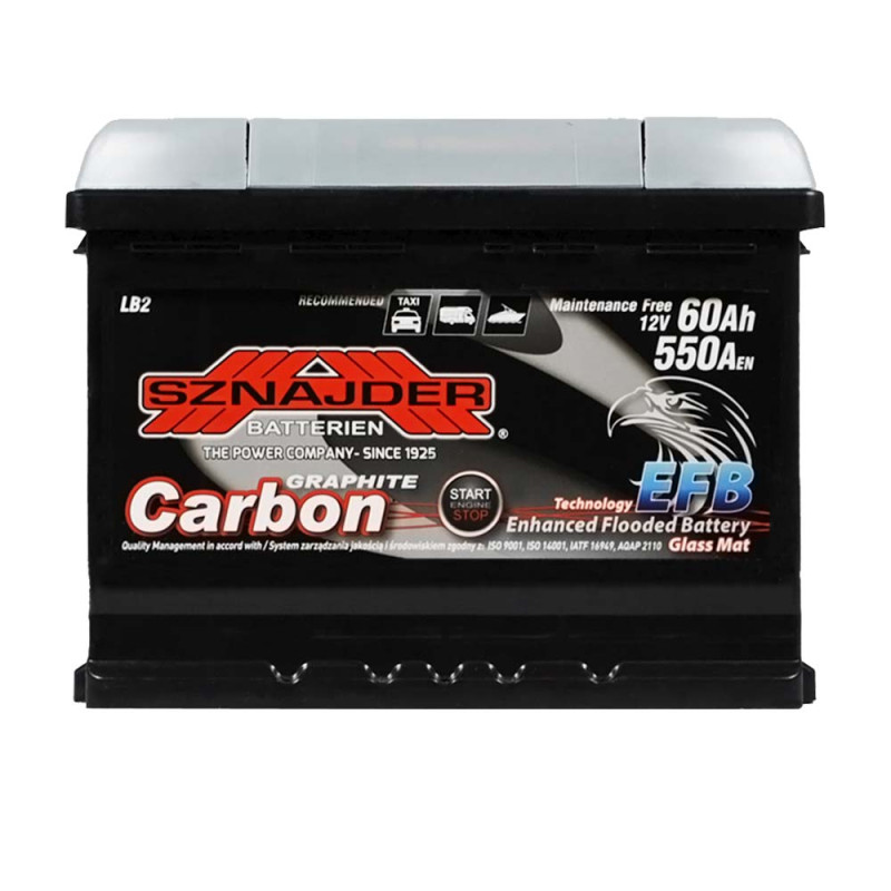 Автомобільний акумулятор SZNAJDER Carbon Start Stop EFB 60Аh 550А R+ (LB2) (560 08)