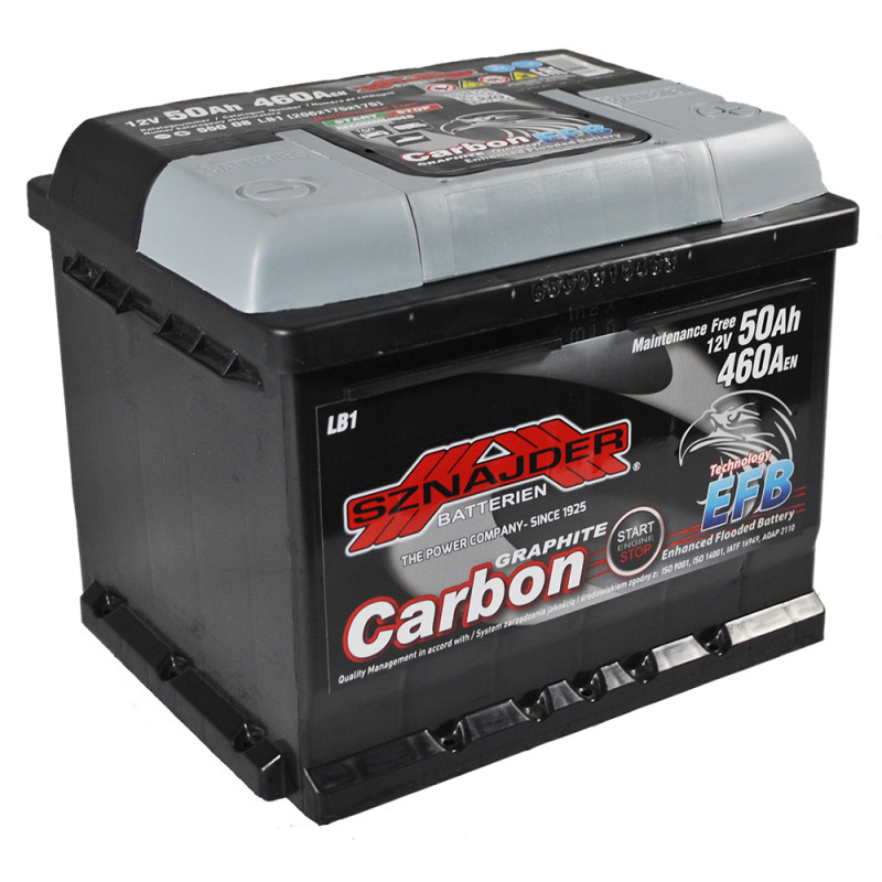 Автомобільний акумулятор SZNAJDER Carbon Start Stop EFB 50Аh 460А R+ (LB1) (550 08)