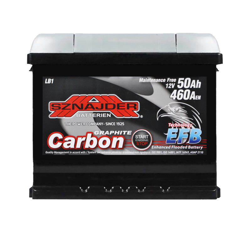Автомобільний акумулятор SZNAJDER Carbon Start Stop EFB 50Аh 460А R+ (LB1) (550 08)