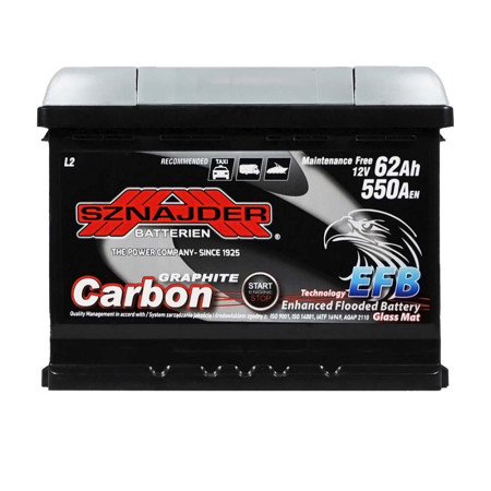 Автомобільний акумулятор SZNAJDER Carbon Start Stop EFB 62Аh 550А R+ (L2) (562 05)