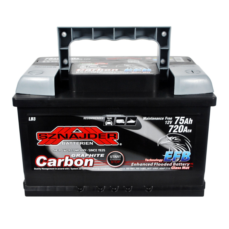 Автомобільний акумулятор SZNAJDER Carbon Start Stop EFB  75Ah 720A R+ (LB3) (575 08)