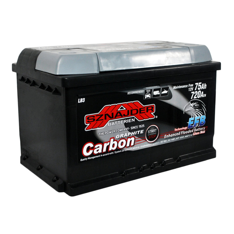 Автомобільний акумулятор SZNAJDER Carbon Start Stop EFB  75Ah 720A R+ (LB3) (575 08)
