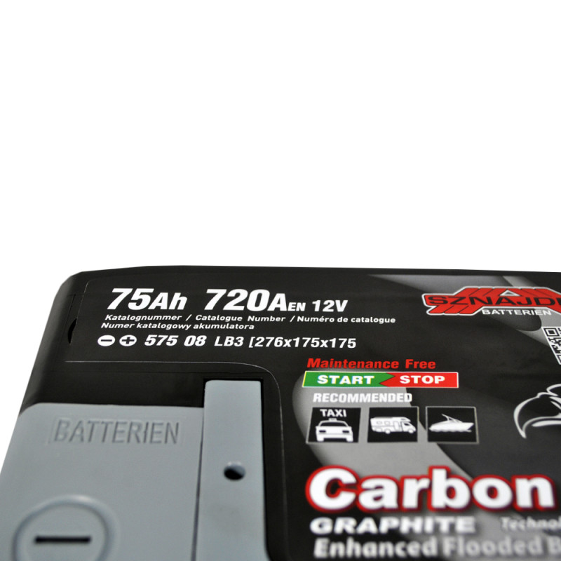 Автомобільний акумулятор SZNAJDER Carbon Start Stop EFB  75Ah 720A R+ (LB3) (575 08)
