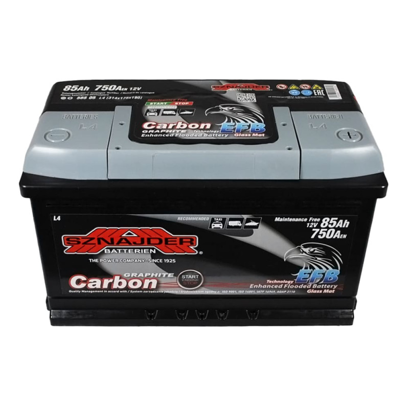 Автомобільний акумулятор SZNAJDER Carbon Start Stop EFB 85Ah 750A R+ (L4) (585 05)